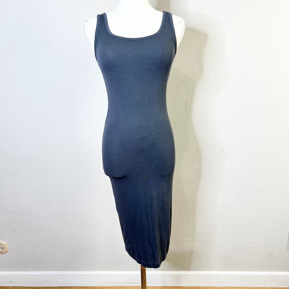 Universal Standard Dress Foundation Tank Dress Size 4XS = XS Gray Ribbed Modal